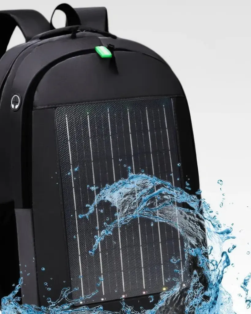 Рюкзак туристичний NoName SolarBag-50, з сонячною батареєю та USB-портом 50×30×16 см, чорний - фото 6