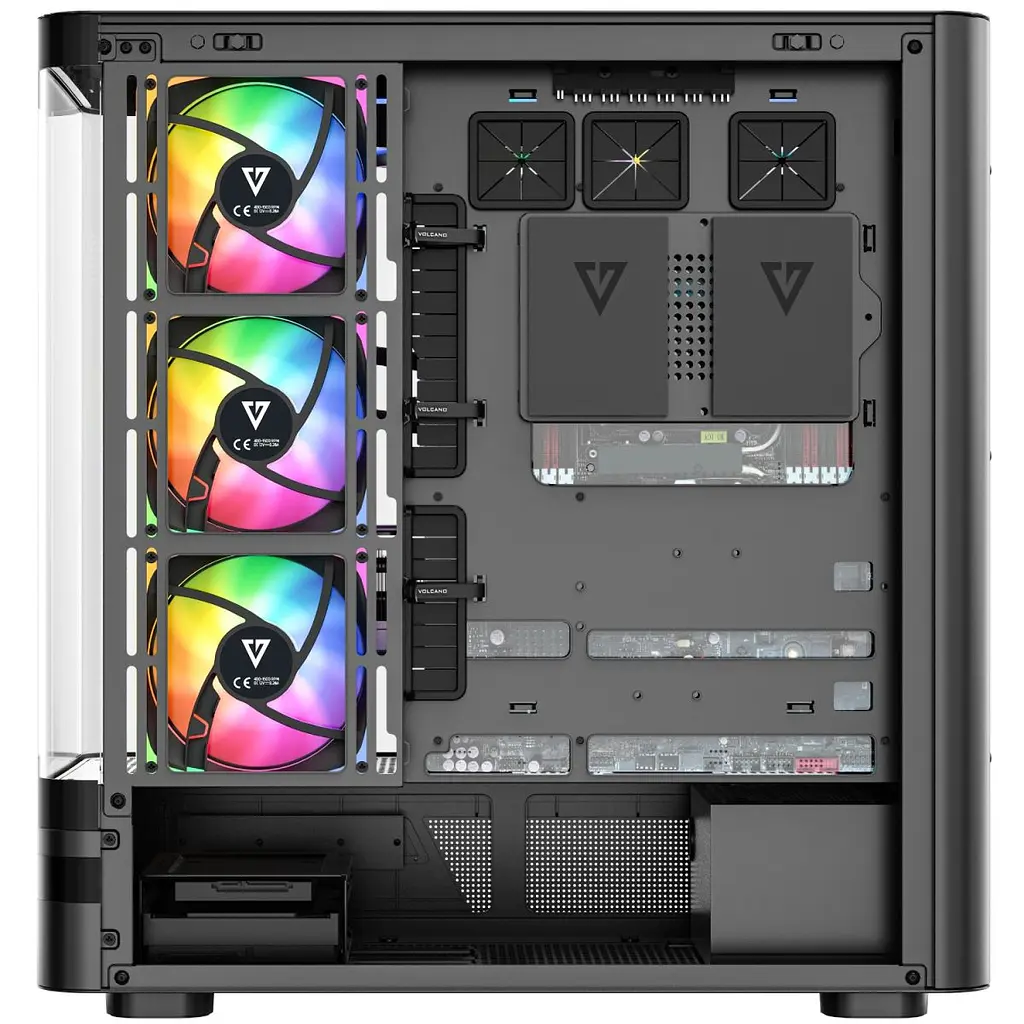 Корпус Modecom VOLCANO AQ200 ARGB MIDI FRONT LCD, 4x120 мм fans BLACK без БЖ ATX (MC-A-AQ200-4FA-B) - фото 8