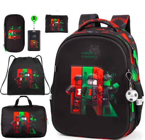 Шкільний ортопедичний рюкзак 6 в 1 для хлопчика School Standard 38х30х18 см Роблокс для молодших класів (SET 170-80) - фото 2