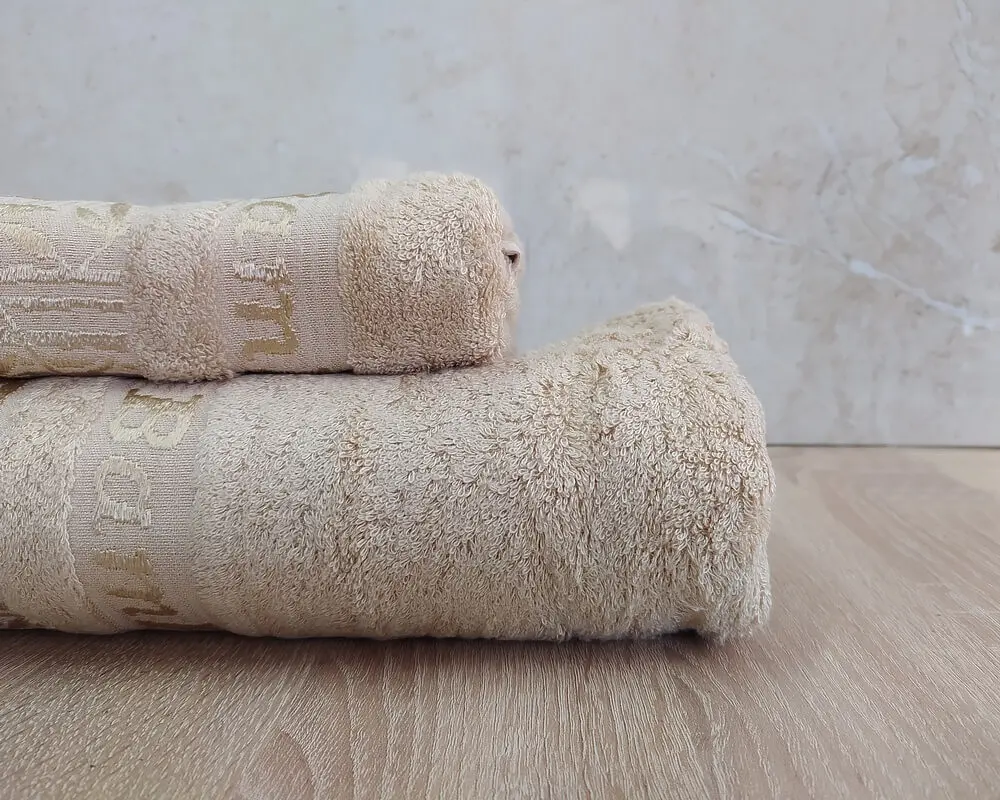 Набір турецьких бамбукових махрових рушників Cestepe 50х90+70х140 Bamboo Zumrut Light Bej - фото 2