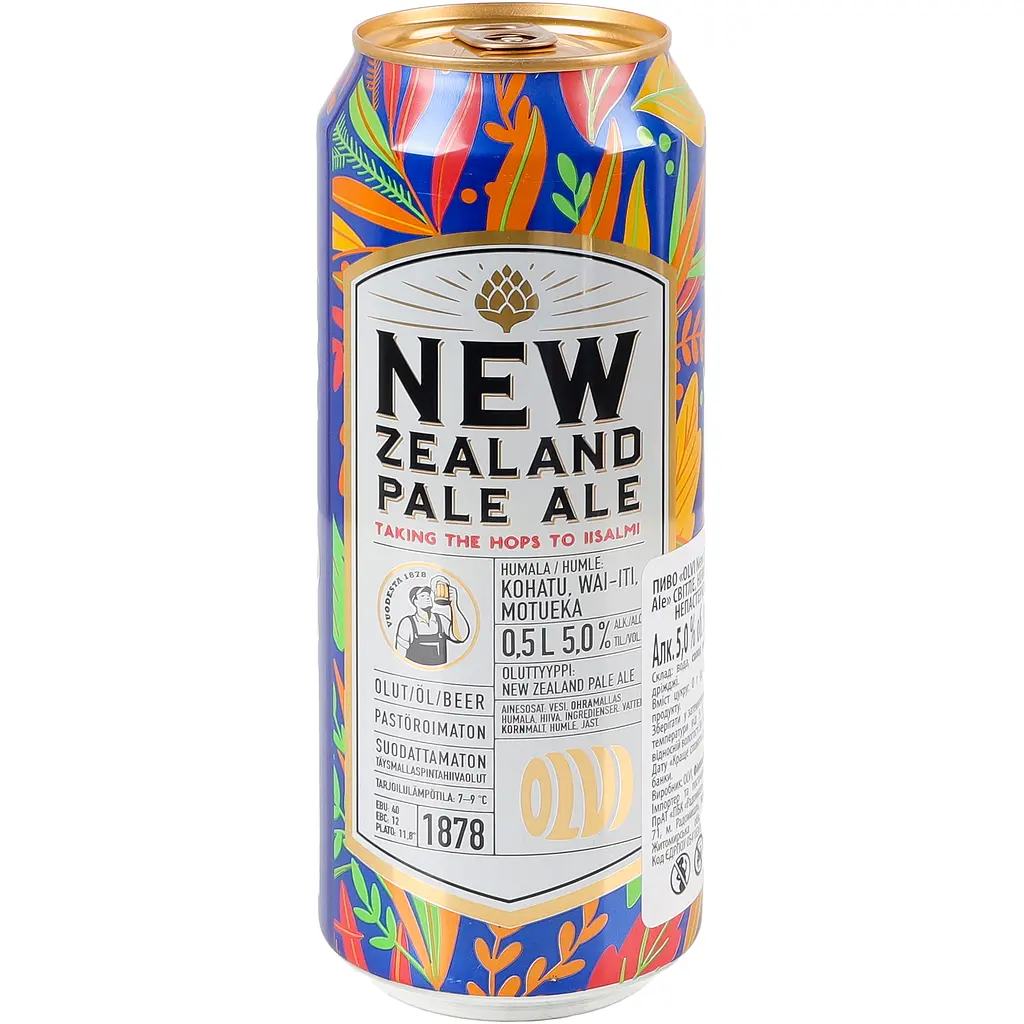 Пиво Olvi New Zealand Pale Ale світле нефільтроване 5% 0.5 л з/б - фото 2