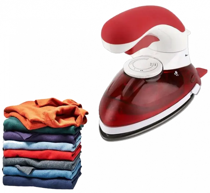 Ручна парова дорожня праска відпарювач із щіткою 1000W Mini Steam Iron HT-558B червоний - фото 5