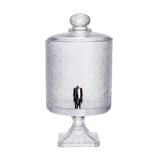 Лимонадница с краном на подставке стеклянная 4.5 л 39 см Прозрачный Yiwu HP-19-3045-7 - фото 2