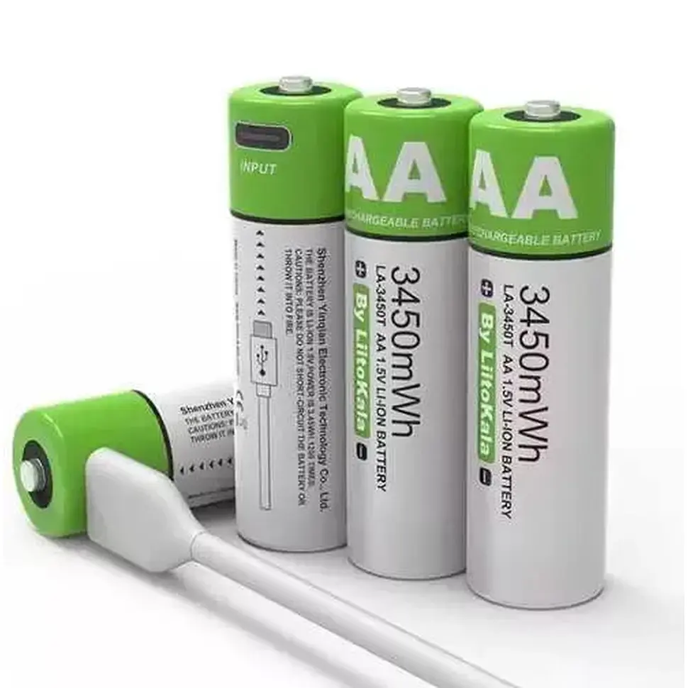 Акумулятор AA LiitoKala 3450 mAh Li-ion заряджається usb type-C (LA-3450T) - фото 5