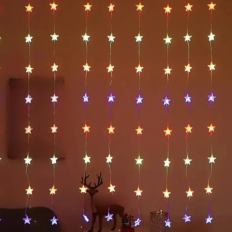 Гірлянда-штора Зіркопад USB, 3х3м, різнокольорова, 300 LED, 8 режимів світіння, IP44, пульт керування, XPRO (234575729_313) - фото 7