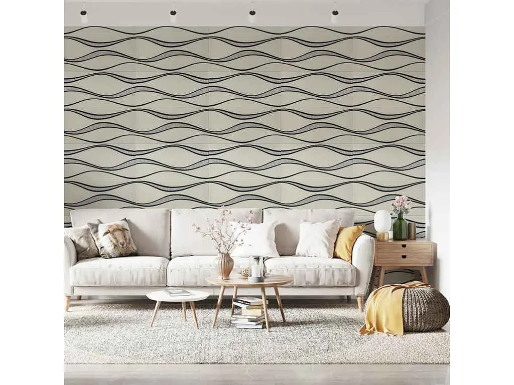 Панель стінова 3D STICKER WALL 700 * 700 * 5мм Білі хвилі (195) SW-00000767 - фото 6