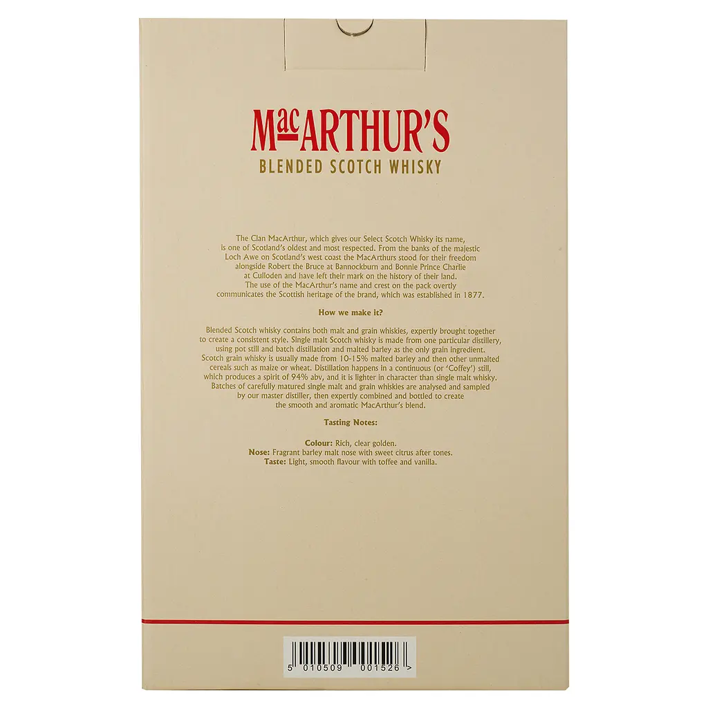 Набір шотландського Віскі MacArthurs, 40%, 0,7 л + 1 склянка - фото 7
