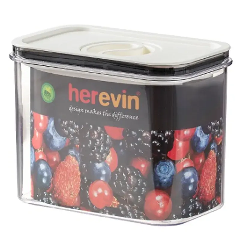 Харчовий контейнер Herevin Canister-Vacuum Lid-White-Black вакумна кришка 1.2 л (161179-000) - фото 3