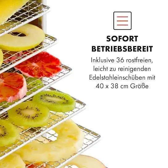 Дегидратор сушилки для овощей фруктов Klarstein Master Jerky 550 (10034546) - фото 4