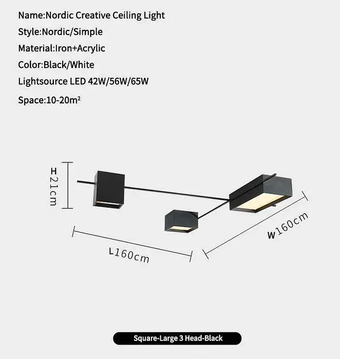 Сучасна світлодіодна люстра Kagu Led метал + акрил (Чорний) - фото 2