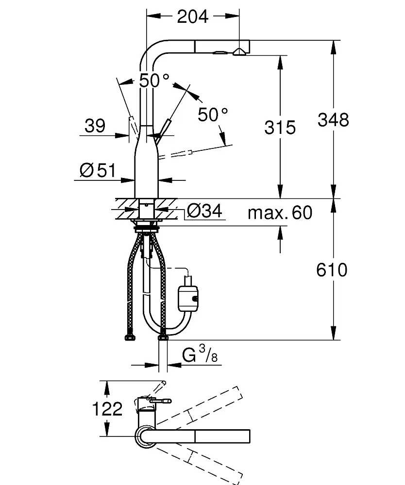 Змішувач для кухні Grohe Essence 30270GN0 Золотий - фото 2