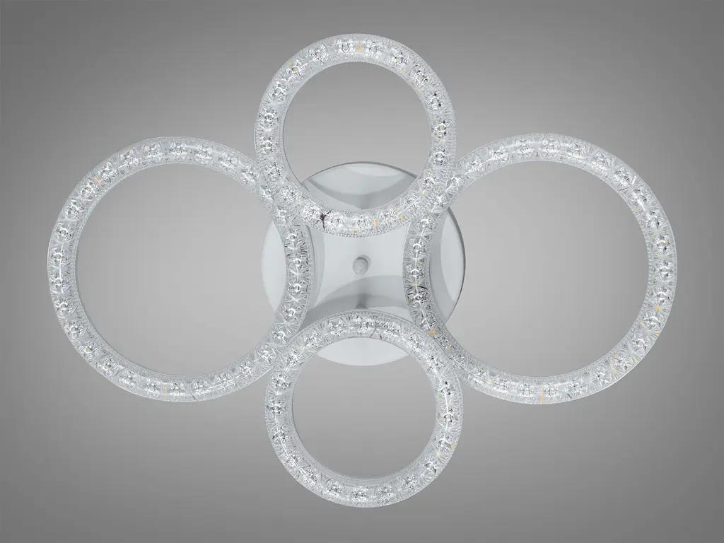 Стельова LED-люстра Diasha MX4770/2+2WH, акрилові кільця, довжина 60 см, 74 W - фото 3