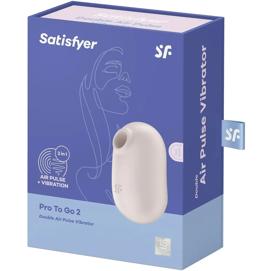 Вакуумний стимулятор із вібрацією Satisfyer Pro To Go 2 Beige - фото 7