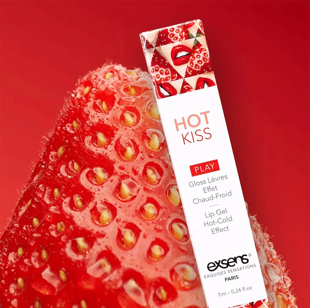 Стимулювальний блиск для губ EXSENS Strawberry Hot Kiss 7 мл (полуниця) - фото 4