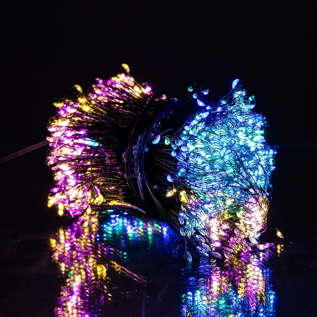 Гірлянда Кінський хвіст Мішура 1800 LED 20 ниток 3 м зелена, мультиколор GarlandoPro D1800L3MGML - фото 8