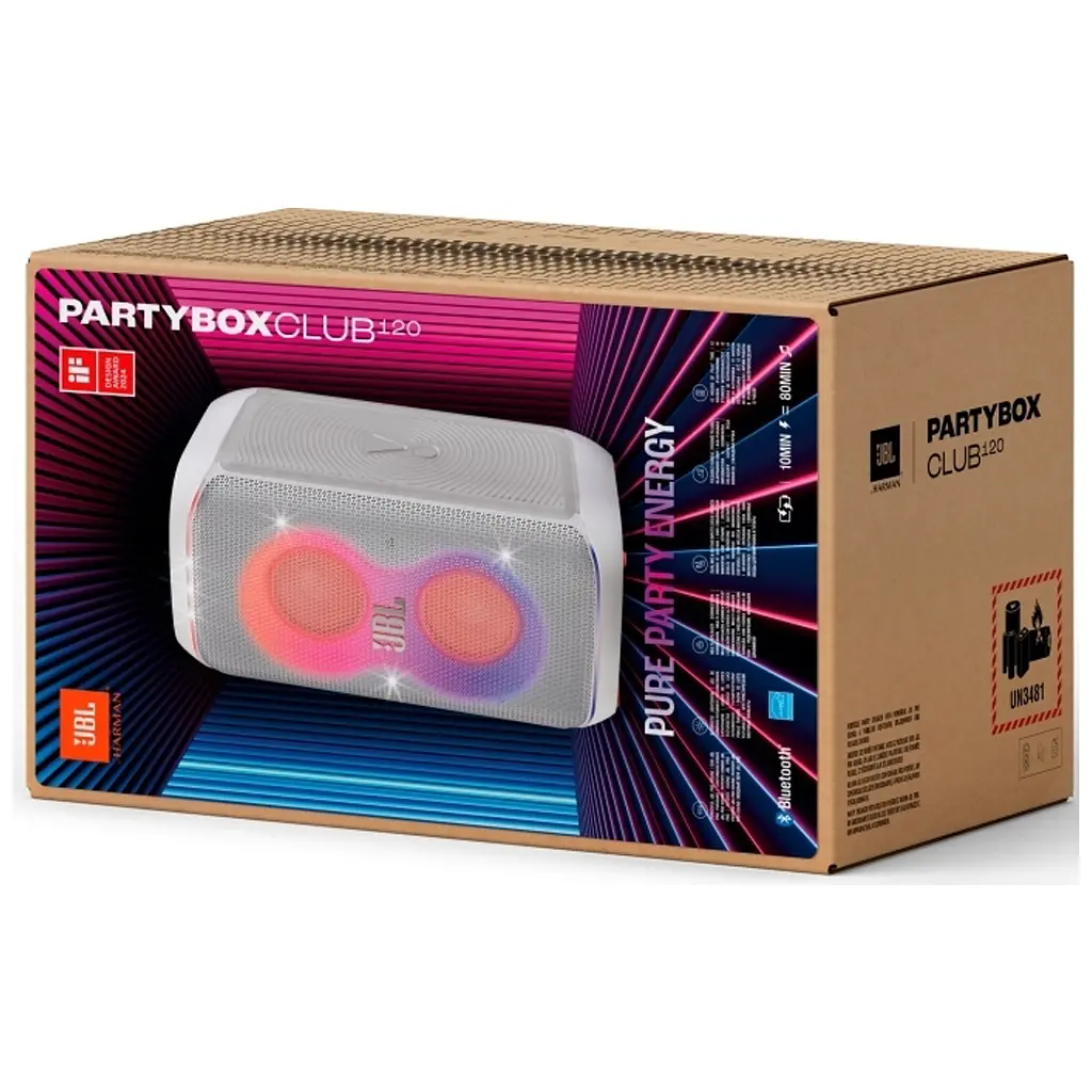 Акустическая система JBL PartyBox Club 120 White (JBLPBCLUB120SWEP) - фото 11