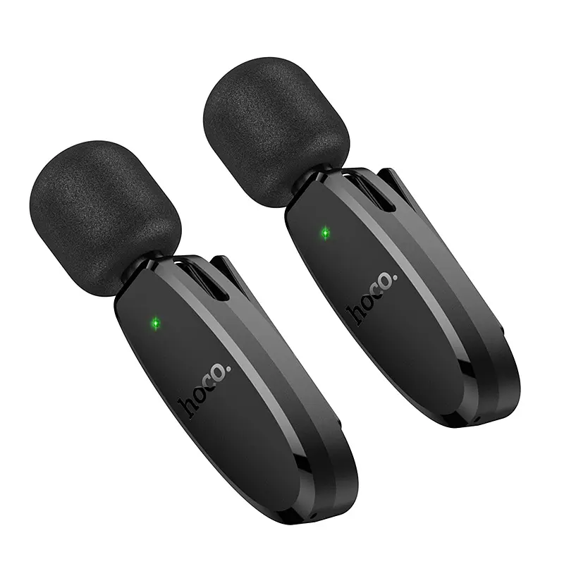 Бездротова мікрофонна система HOCO L15 dual-mic (iP/Type-C) Black (6942007638623) - фото 5