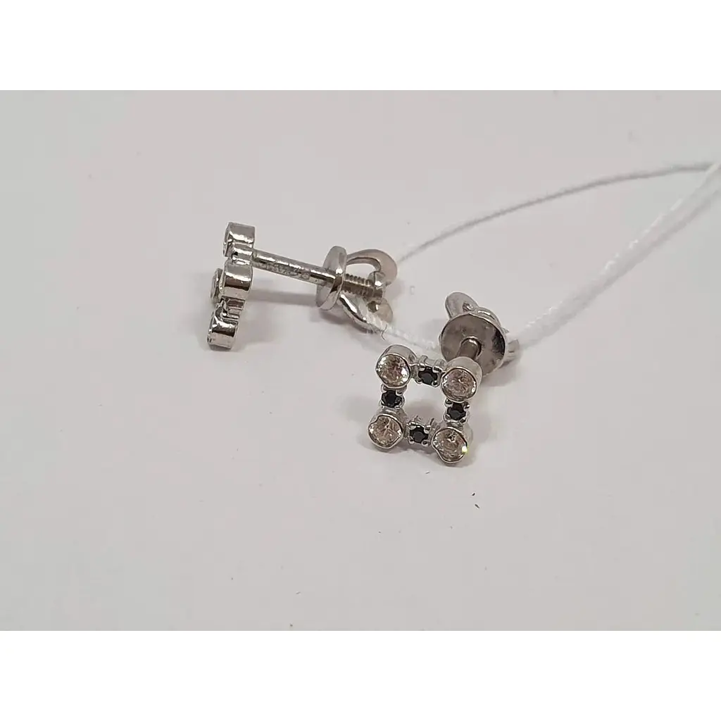 Срібні пуссети Vegas з фіанітами. 20223Р ЧМ - фото 3