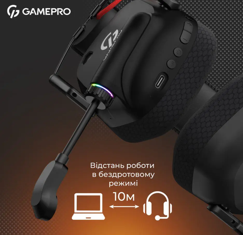 Ігрові навушники GamePro HSW-120-B Wireless Mercury Genesis Pro Black - фото 6