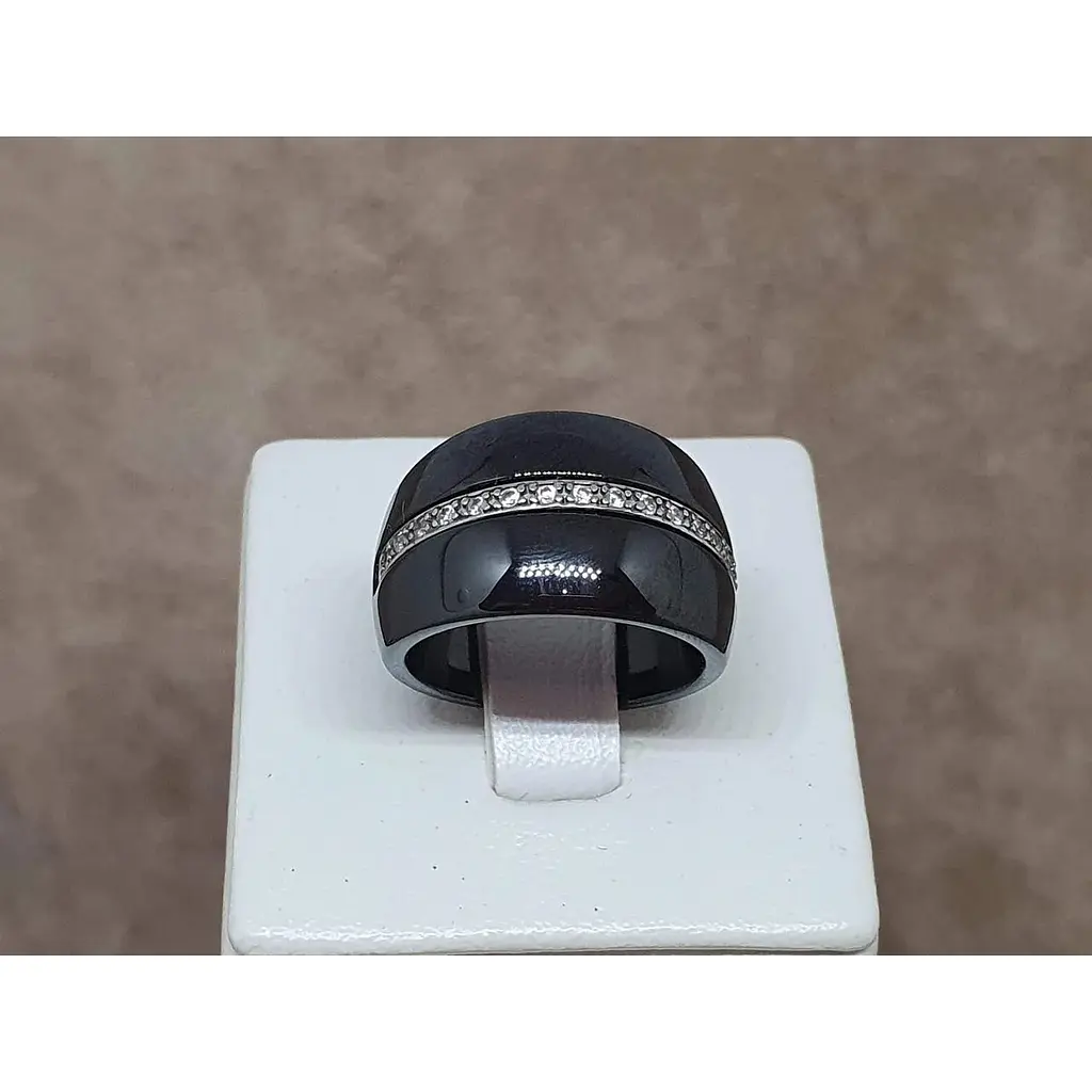 Срібне кільце Aurora з керамікою і фіанітами. С1107Ч 16,5 - фото 4