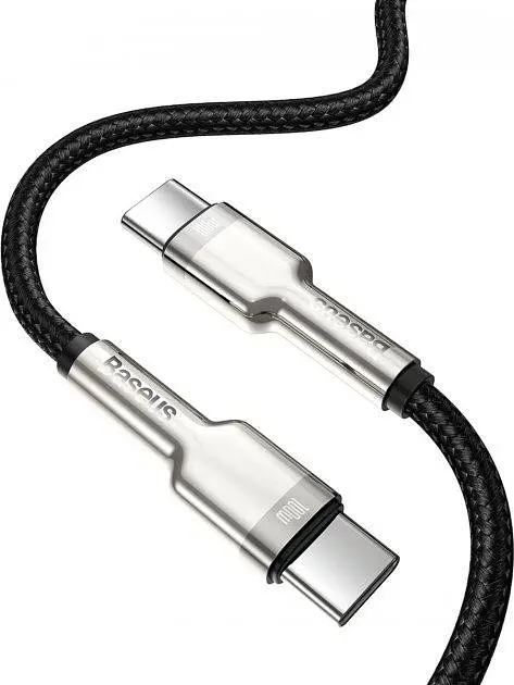 Кабель Baseus Cafule Series Metal Cable Type-C to Type-C 100W 1m CATJK-C01 Black - фото 5