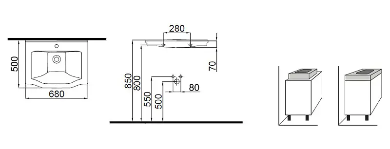 Раковина Idevit Neo Classic 68x50 3301-0655-0088, Білий - фото 3