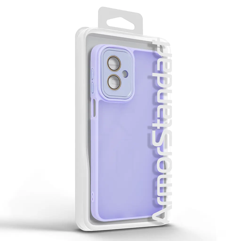 Защитный чехол для Motorola G55 5G, фиолетовый, ShadeX, противоударный, матовый, панель PC+TPU, защита всего корпуса, амортизация ударов при падении, ArmorStandart (ARM83388) - фото 3