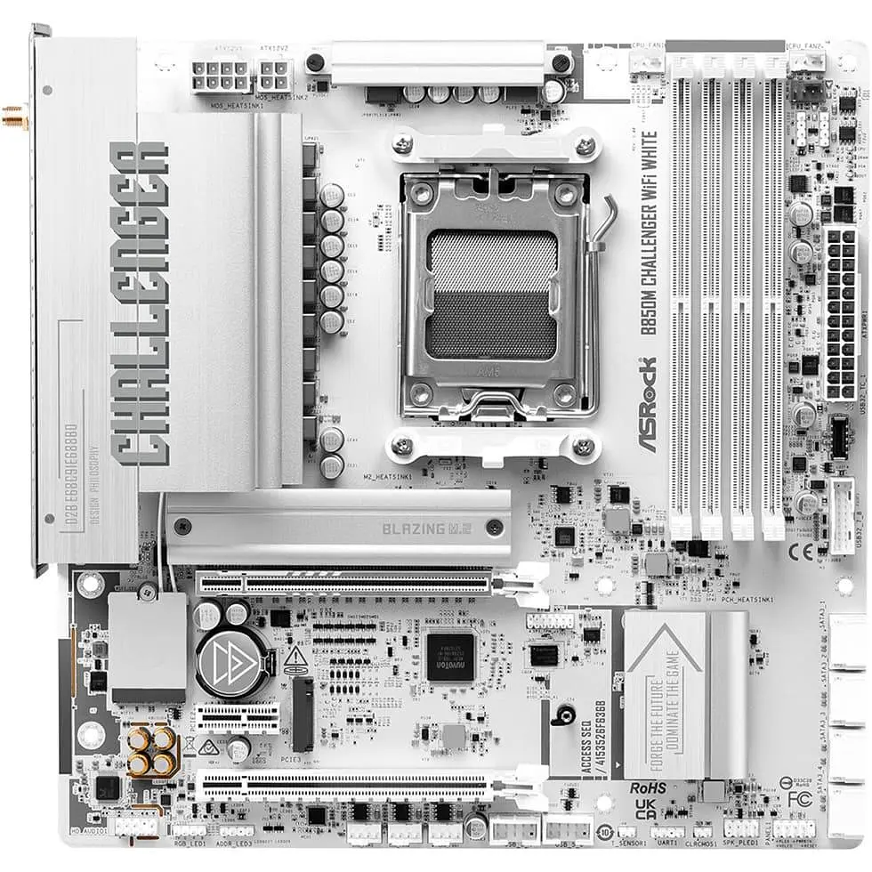Материнська плата ASRock B850M CHALLENGER WIFI WHITE (B850M CHALLENGER WIFI WHITE) (Socket AM5, AMD B850, Micro-ATX) - фото 2
