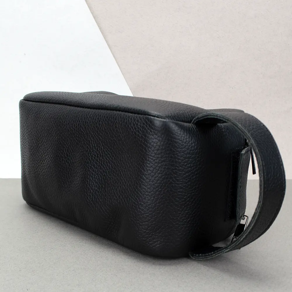 Несессер мужской кожаный HandyCover S434 черный на молнии - фото 5