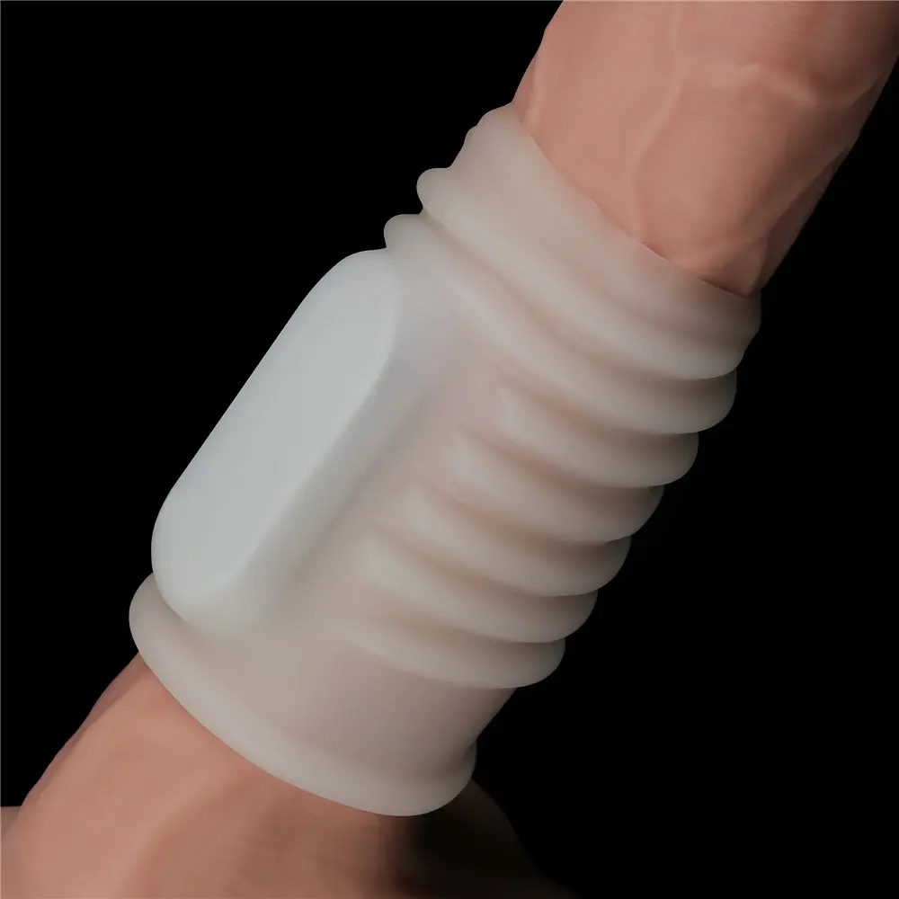 Насадка на пеніс Lovetoy Knights Ring Vibrating Spiral 10 см білий - фото 4