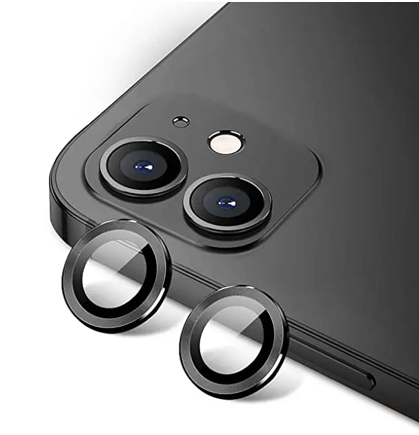 Захисне скло на камеру DK для Apple iPhone 11 Lens Metal Ring Eagle Eye 016203 black 2 шт. - фото 4
