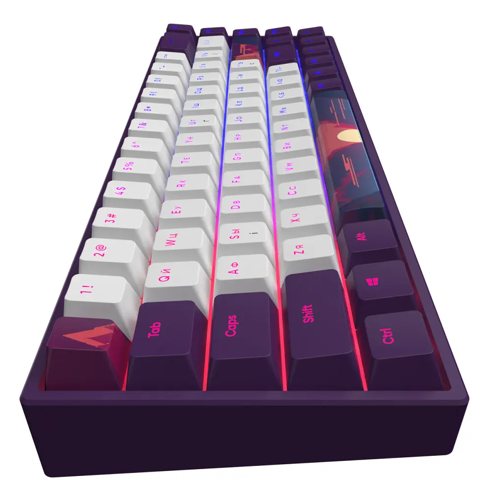 Клавіатура Dark Project Sunrise PBT RGB Mech G3MS Sapphire USB Violet/White (DPP68_GSH_SUNR_ANSI_UA) - фото 5