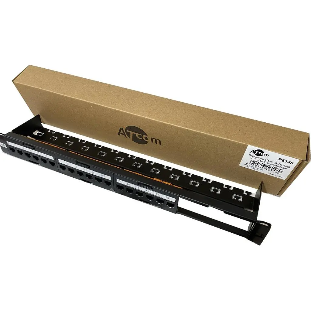 Патч-панель Atcom P6148 19" 24хRJ-45 UTP 1U cat.6 в зборі - фото 2