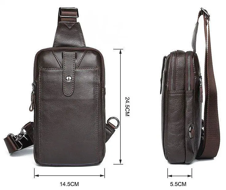 Сумка чоловіча шкіряна через плече 14983 Vintage коричневий - фото 3