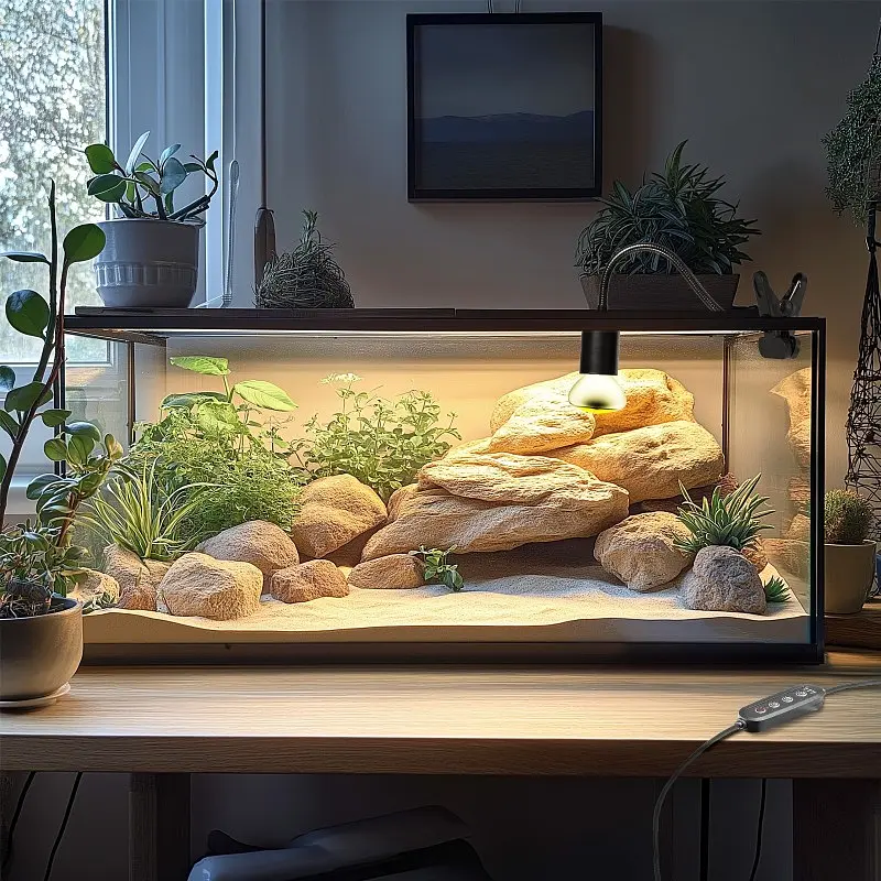 Світильник довгий з затискної ручкою і таймером Terrario Long ReptiSun Time Control 200W - фото 4