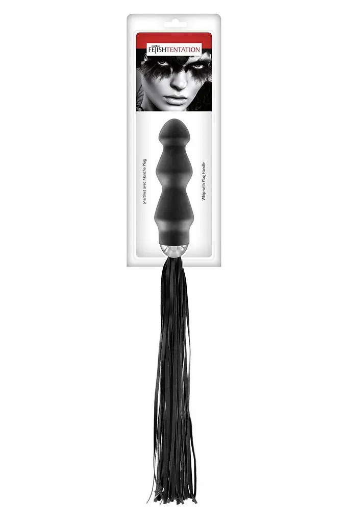Флогер з ручкою - анальним плагом Fetish Tentation Whip with Plug Handle - фото 2