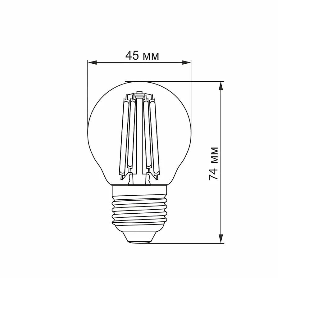 LED-лампа Videx Filament G45F 6W E27 3000K (25798-000) - фото 3