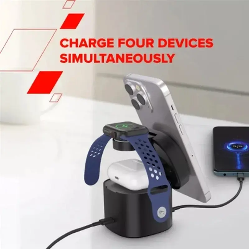 Зарядний пристрій Canyon 4-in-1 wireless charging stand 30W + charger 65W + cable 1.0m black (CNS-WCS405B) - фото 5