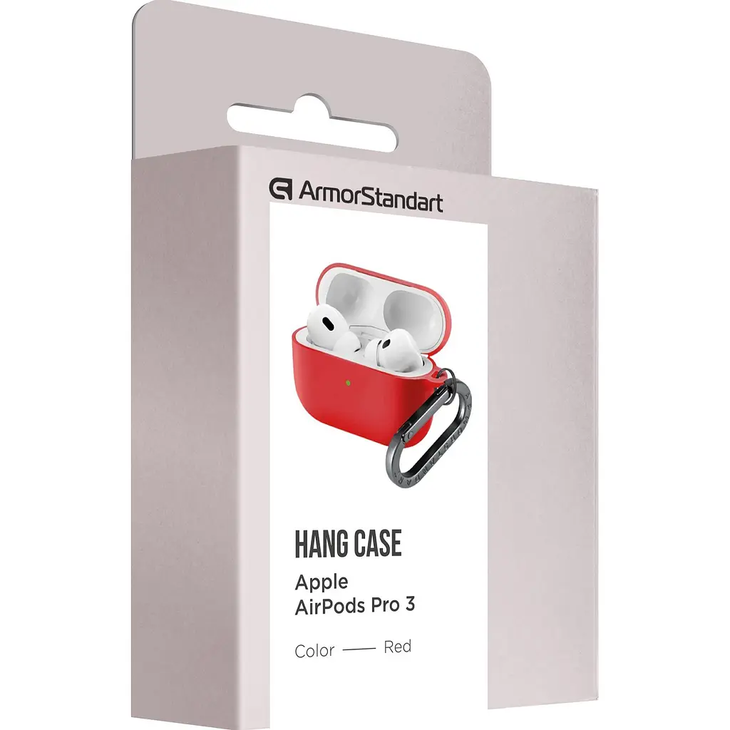 Чехол ArmorStandart Hang Case для Apple AirPods Pro 3 Red (ARM88282) [149505] - фото 3