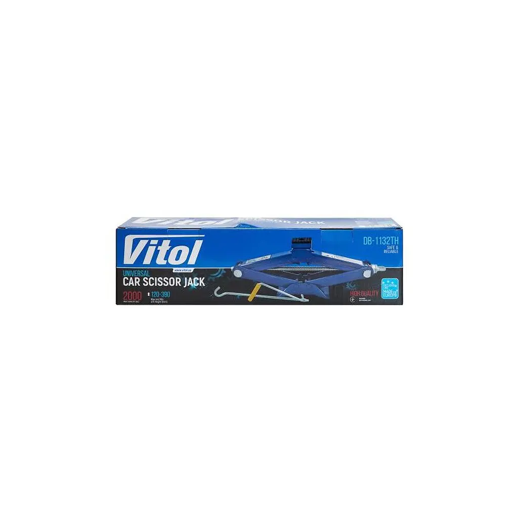Домкрат Vitol гвинтовий 2 т гумовий упор, висота підйому 390 мм. (DB-1132TH) - фото 6