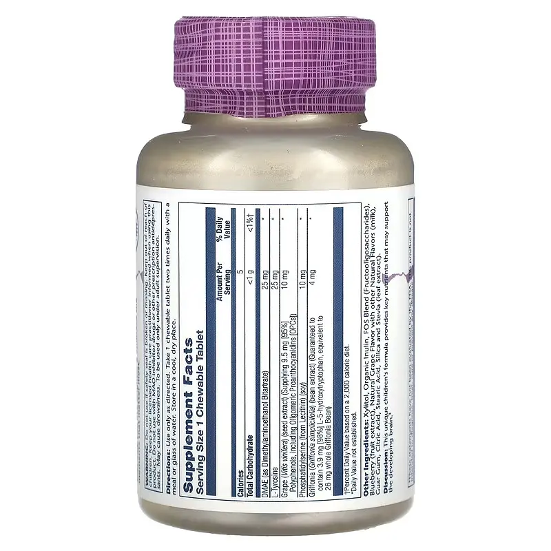 Другие добавки для детей Kids Focus Chewables 60 жевательных таблеток Solaray vit0005882 - фото 2