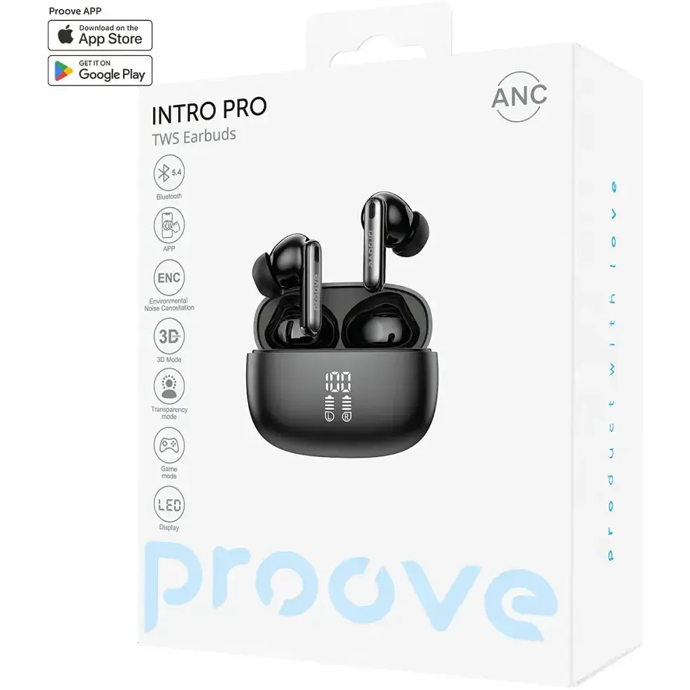 Бездротові навушники Proove Intro Pro TWS with ANC (APP) black - фото 2