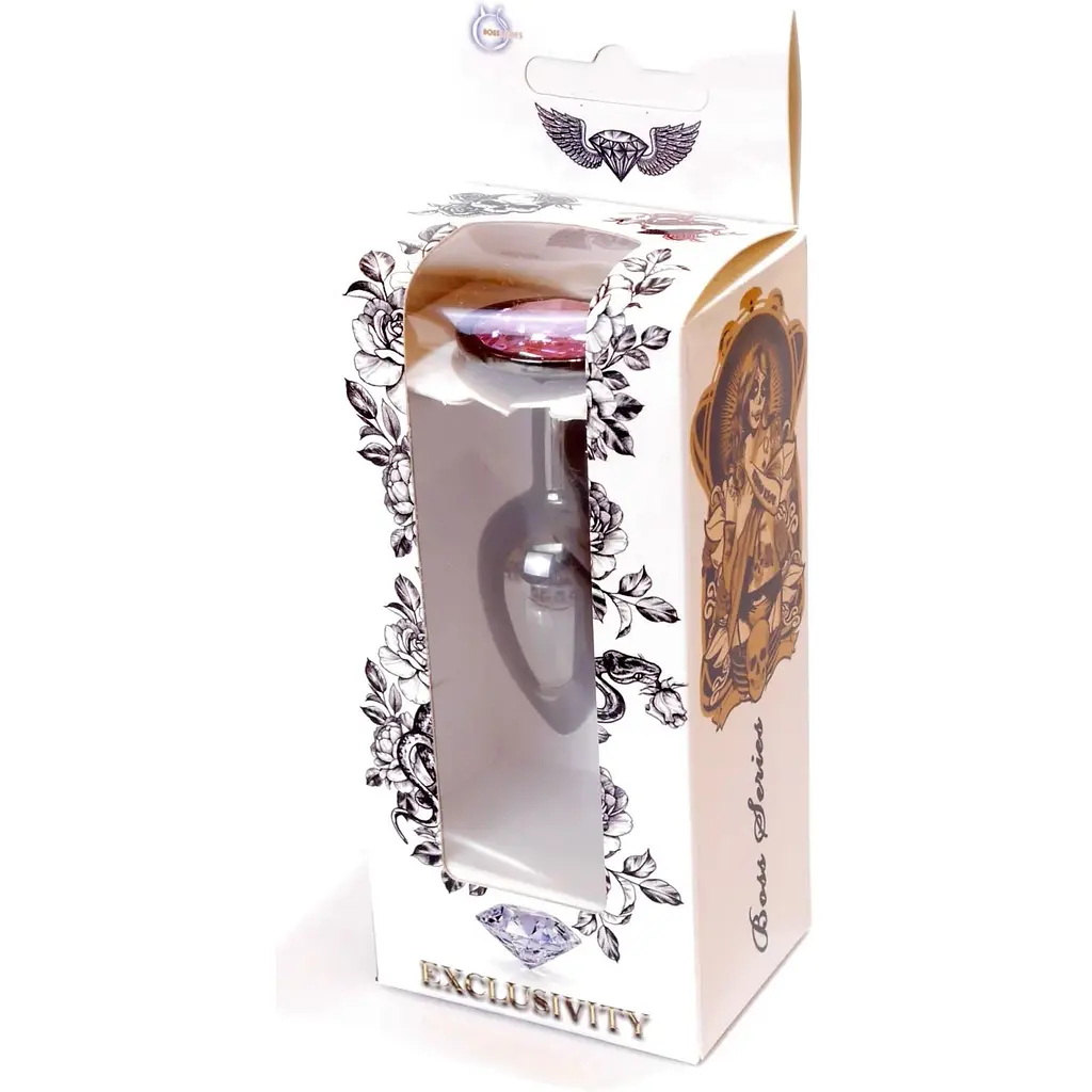 Анальна пробка Boss Of Toys Boss Series - Jewellery Dark Silver Plug Rose S, BS6400027, Срібний /Світло-рожевий - фото 7