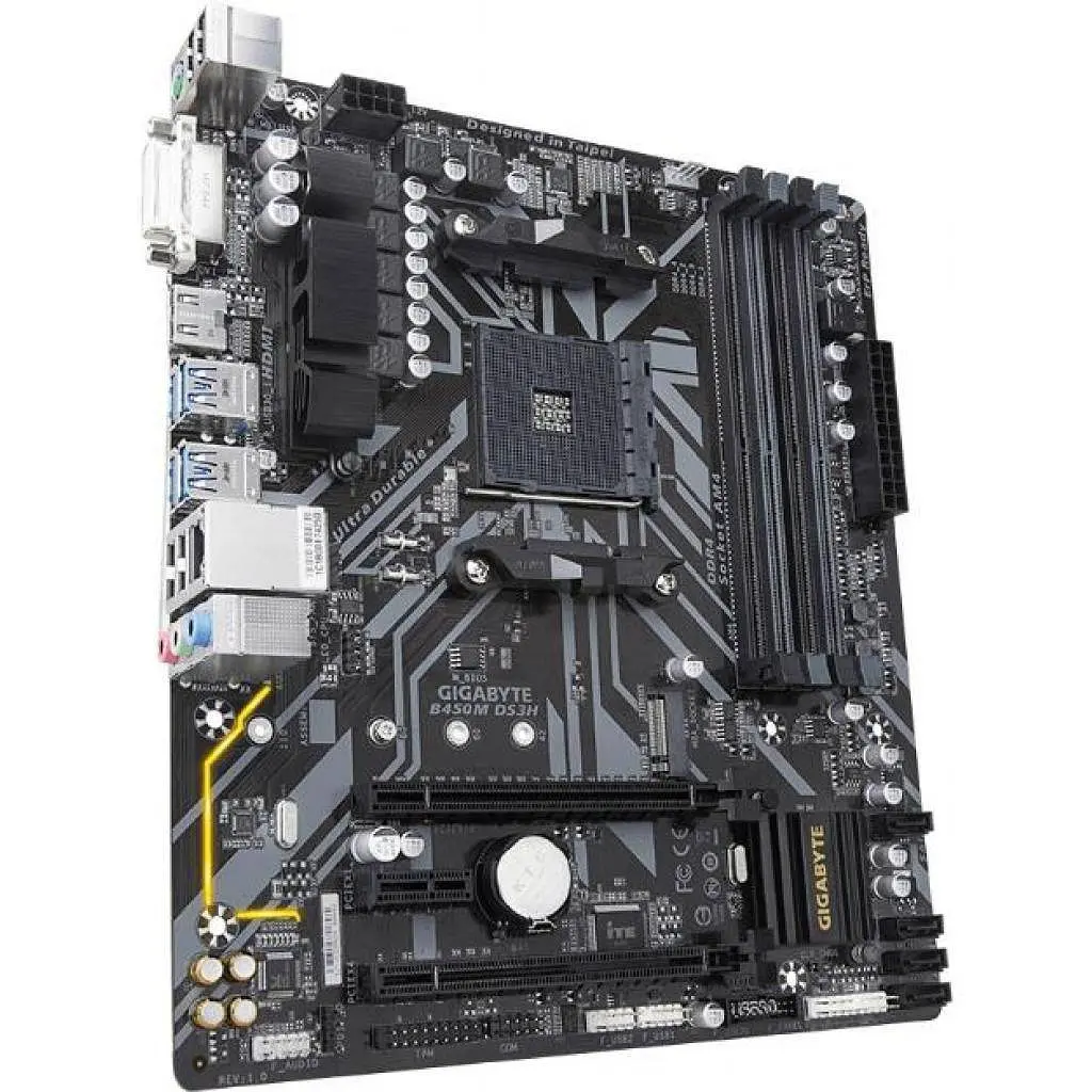 Материнська плата Gigabyte B450M DS3H (B450M DS3H) (Socket AM4, AMD B450, Micro-ATX) Б/в - фото 3