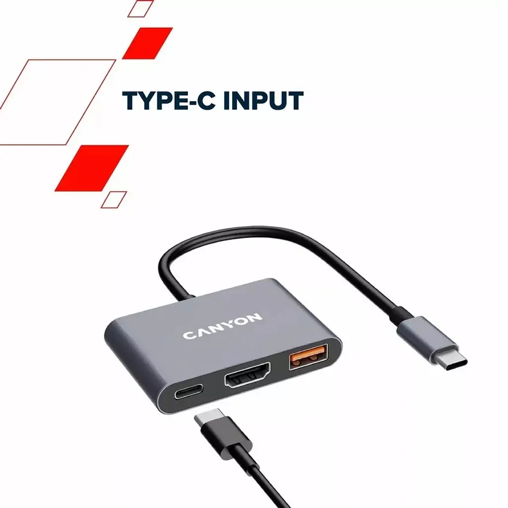 Концентратор Canyon hub DS-4 3in1 USB-C Grey (CNS-TDS4) - фото 11
