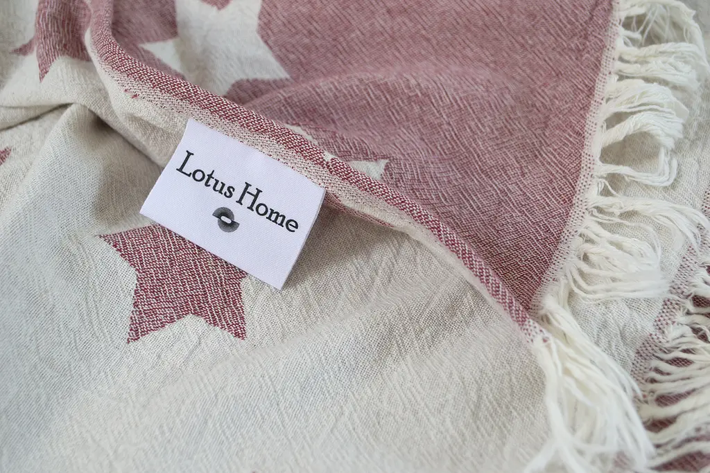 Плед Lotus Home - Star throw бургунди 130x170 - фото 5