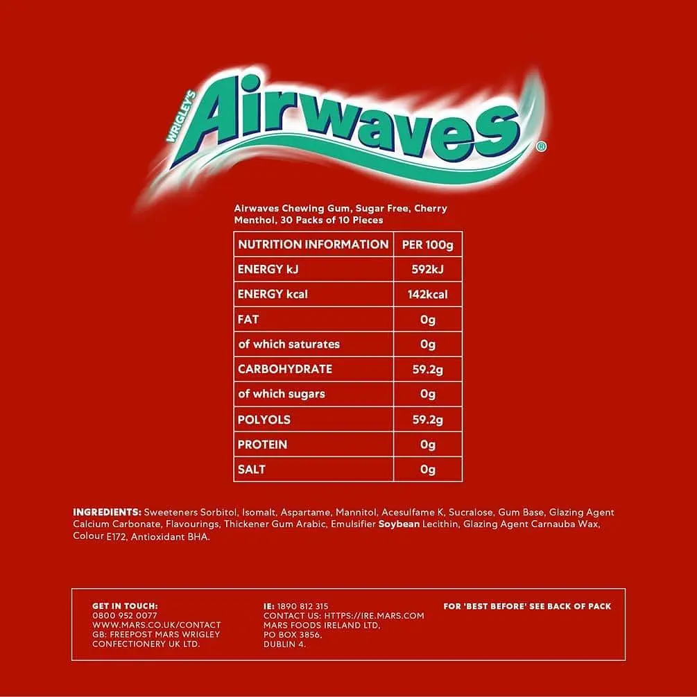 Жувальна гумка Airwaves Cherry Menthol 56г - фото 8