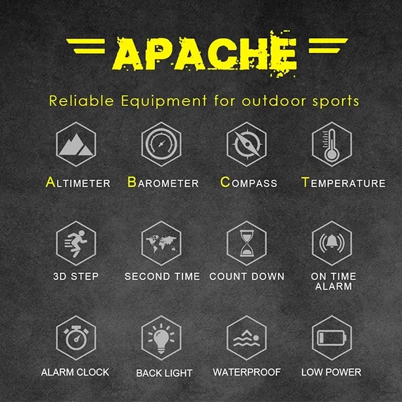 Тактичний чоловічий наручний годинник North Edge Apache 3 (Silicone) - фото 4