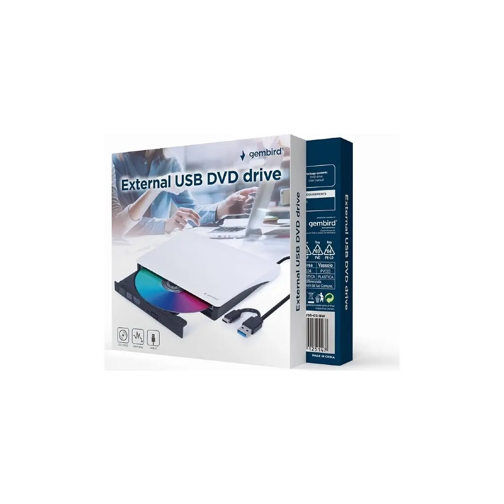 Оптичний привід DVD-RW Gembird DVD-USB-03-BW - фото 2