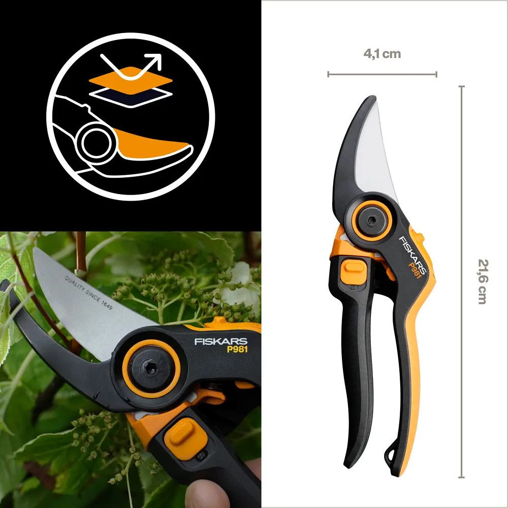 Секатор Fiskars DualAction P981, Bypass до 26 мм (1080132) - фото 3